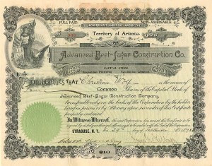 Advanced Beet-Sugar Construction Co. - Stock Certificate